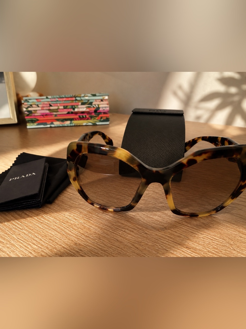 Prada Tortoiseshell Oversized Sunglasses with Gradient Lenses